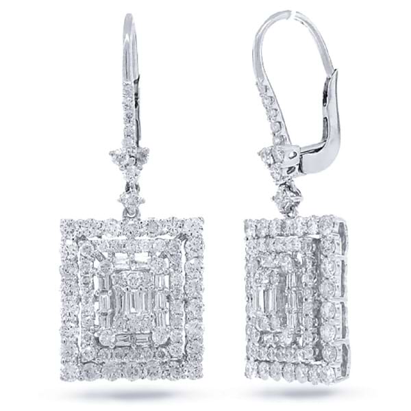 2.99ct 18k White Gold Diamond Earrings