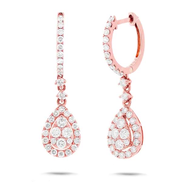 1.20ct 18k Rose Gold Diamond Earrings