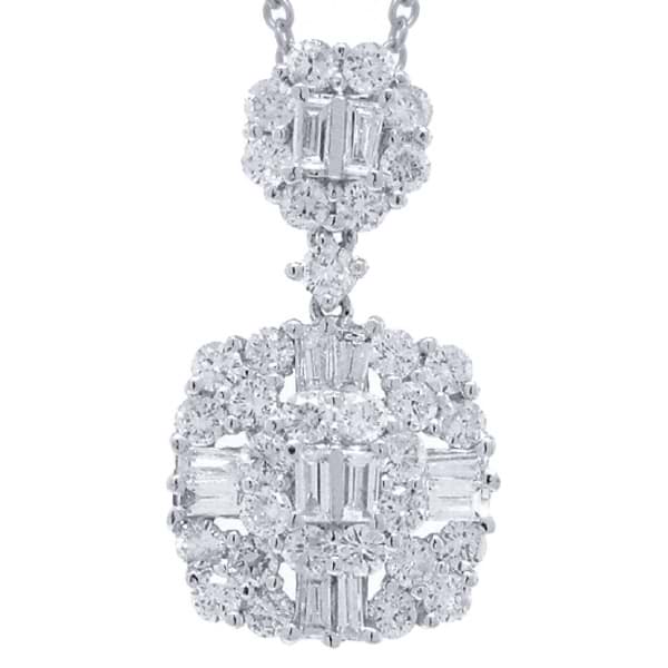 1.31ct 18k White Gold Diamond Pendant Necklace