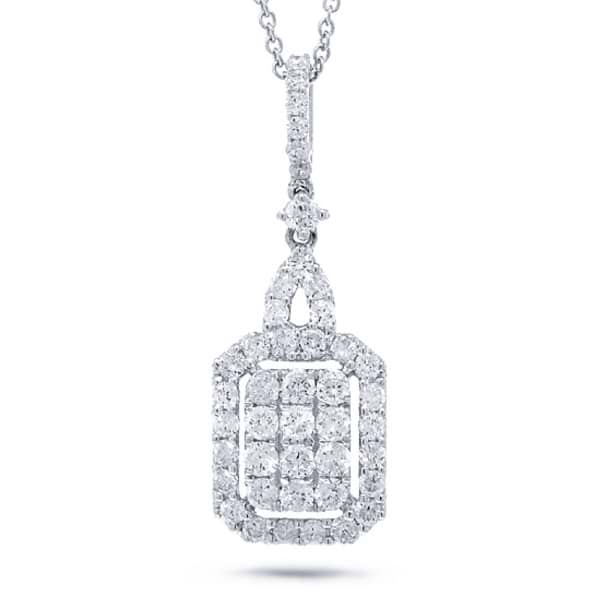 0.80ct 18k White Gold Diamond Pendant Necklace