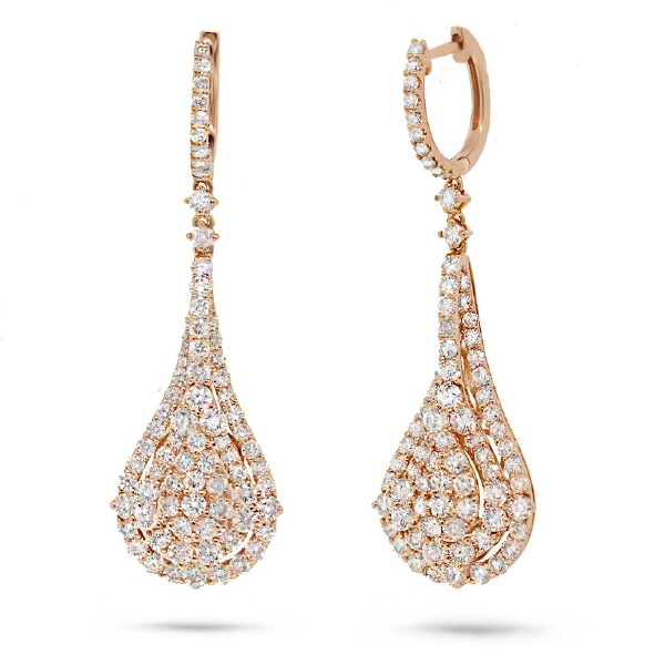 4.26ct 18k Rose Gold Diamond Earrings