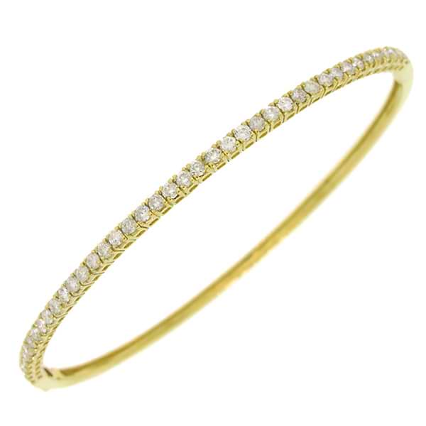 0.93ct 18k Yellow Gold Diamond Bangle Bracelet