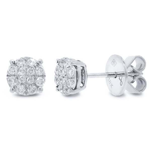 0.31ct 18k White Gold Diamond Cluster Stud Earrings