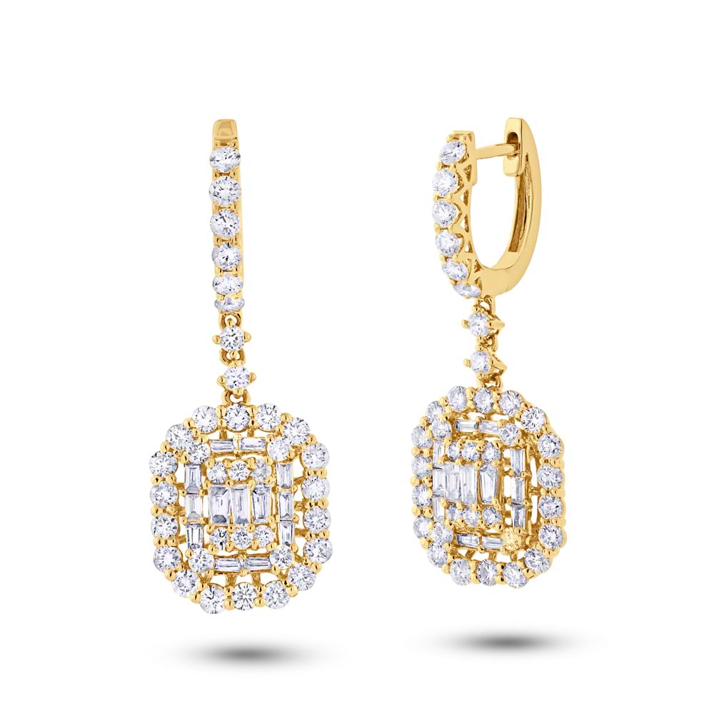 2.41ct 18k Yellow Gold Diamond Earrings