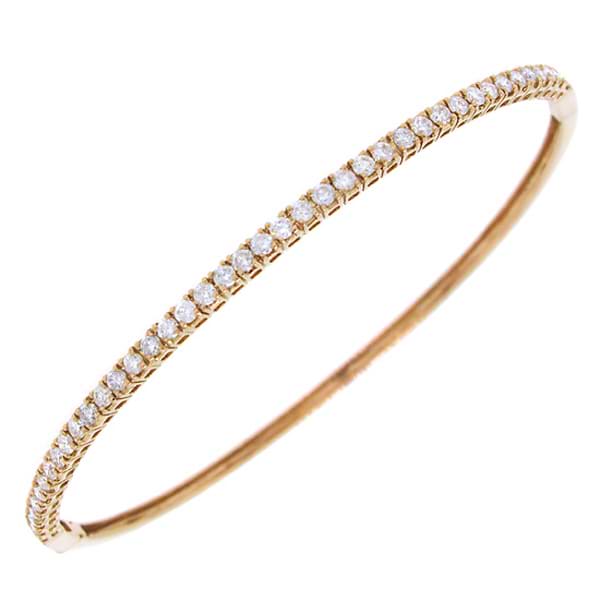 0.93ct 18k Rose Gold Diamond Bangle Bracelet
