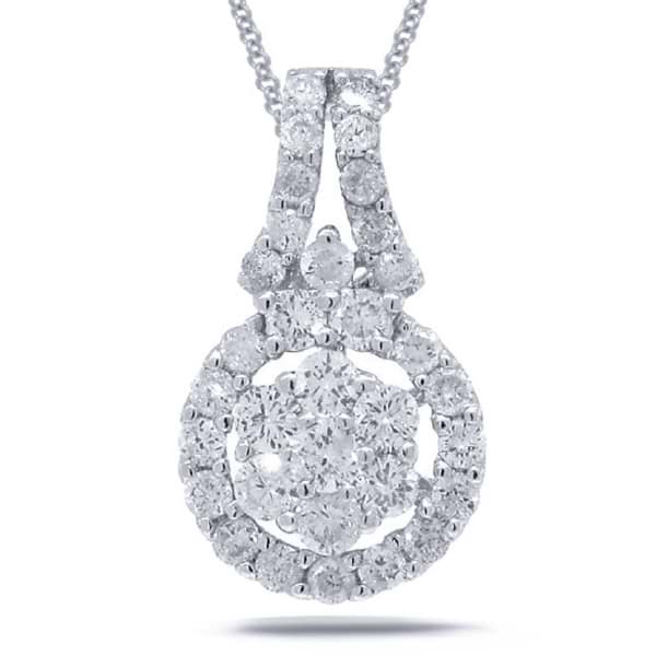 0.66ct 18k White Gold Diamond Pendant Necklace