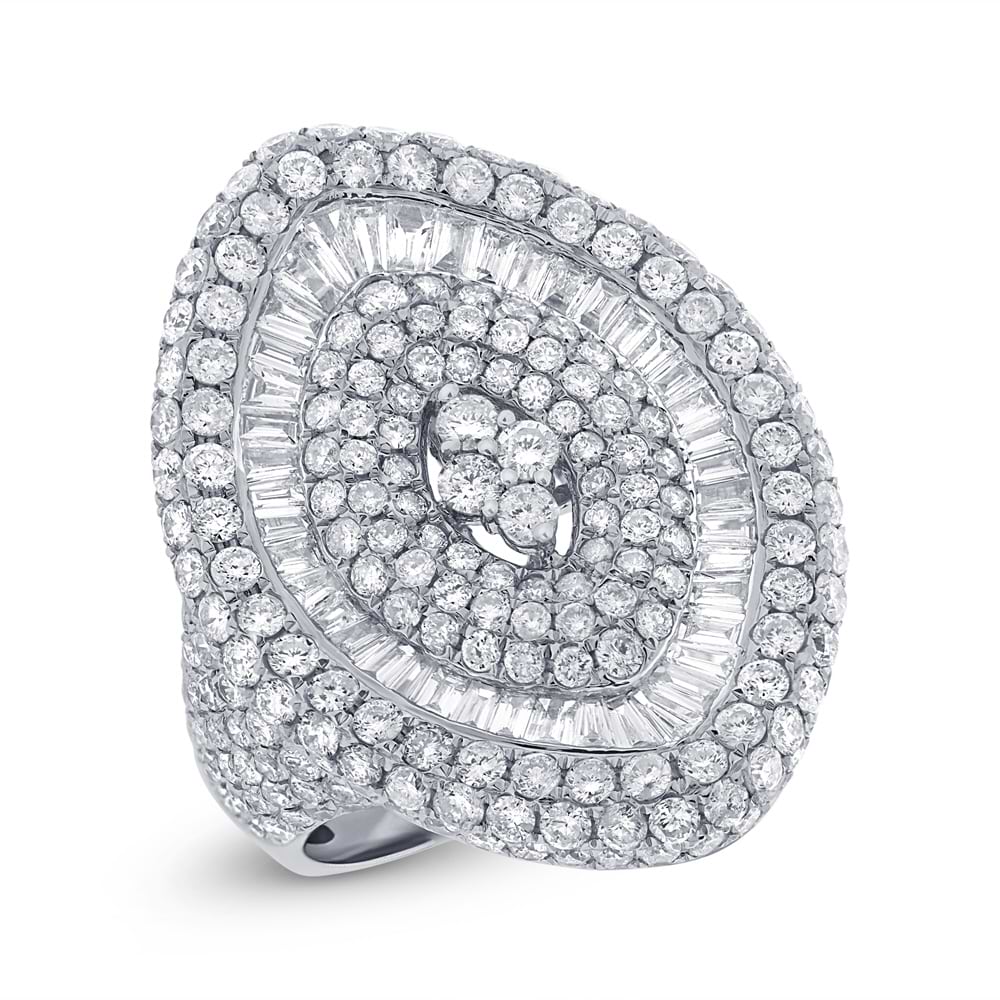4.78ct 18k White Gold Diamond Pave Lady's Ring