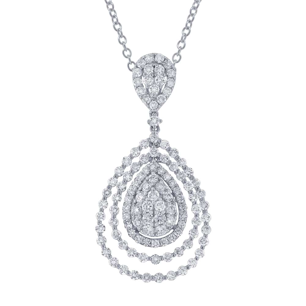 2.86ct 18k White Gold Diamond Pendant Necklace