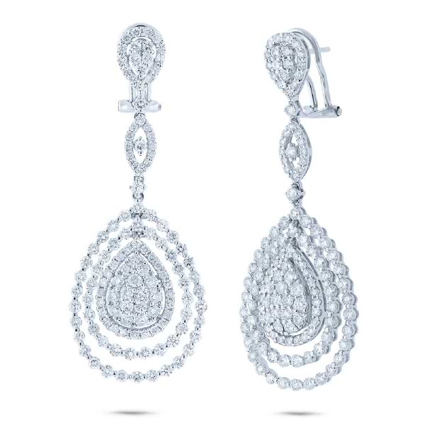 5.36ct 18k White Gold Diamond Earrings