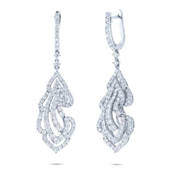 3.34ct 18k White Gold Diamond Earrings