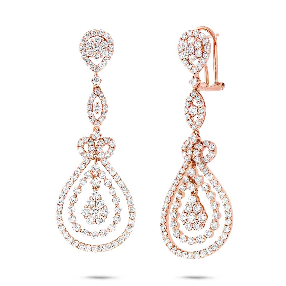 4.27ct 18k Rose Gold Diamond Earrings