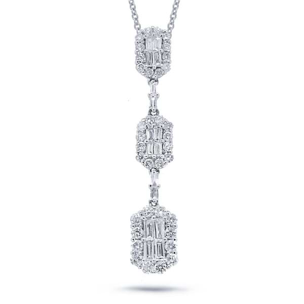 1.23ct 18k White Gold Diamond Pendant Necklace