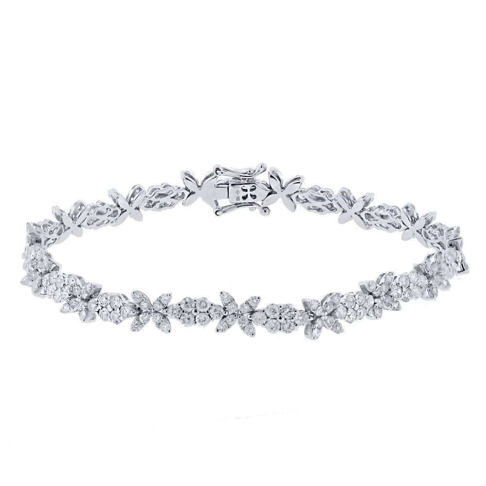 5.04ct 18k White Gold Diamond Round Invisible Lady's Bracelet