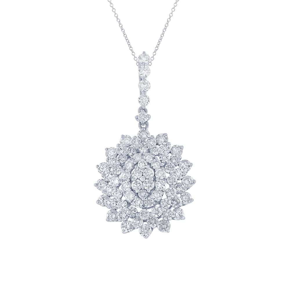 2.66ct 18k White Gold Diamond Pendant Necklace
