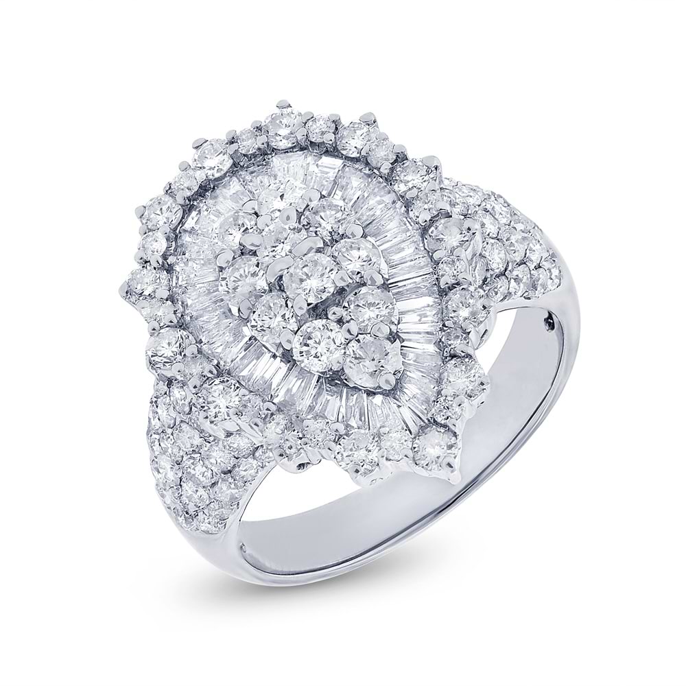 2.80ct 18k White Gold Diamond Lady's Ring