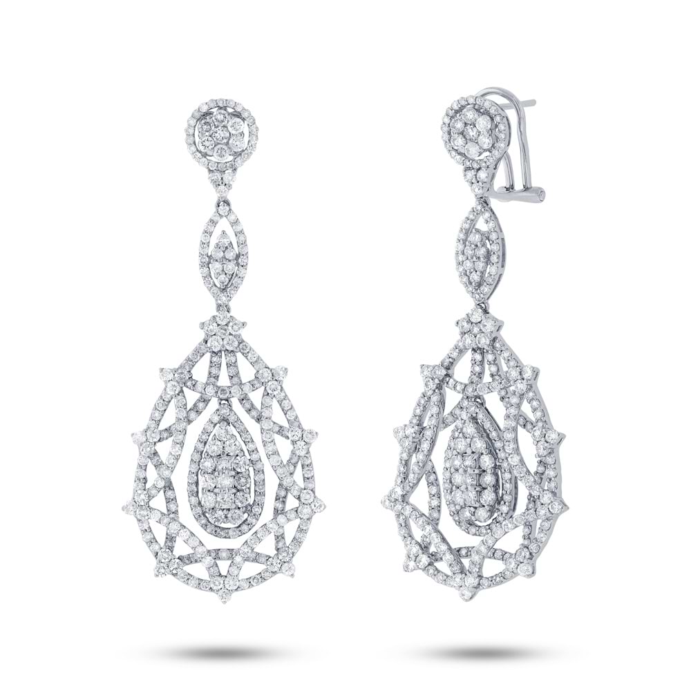 6.01ct 18k White Gold Diamond Earrings