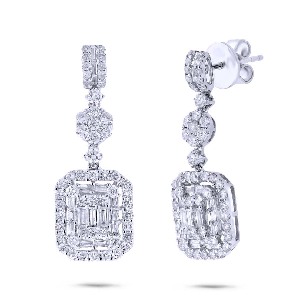 1.87ct 18k White Gold Diamond Earrings