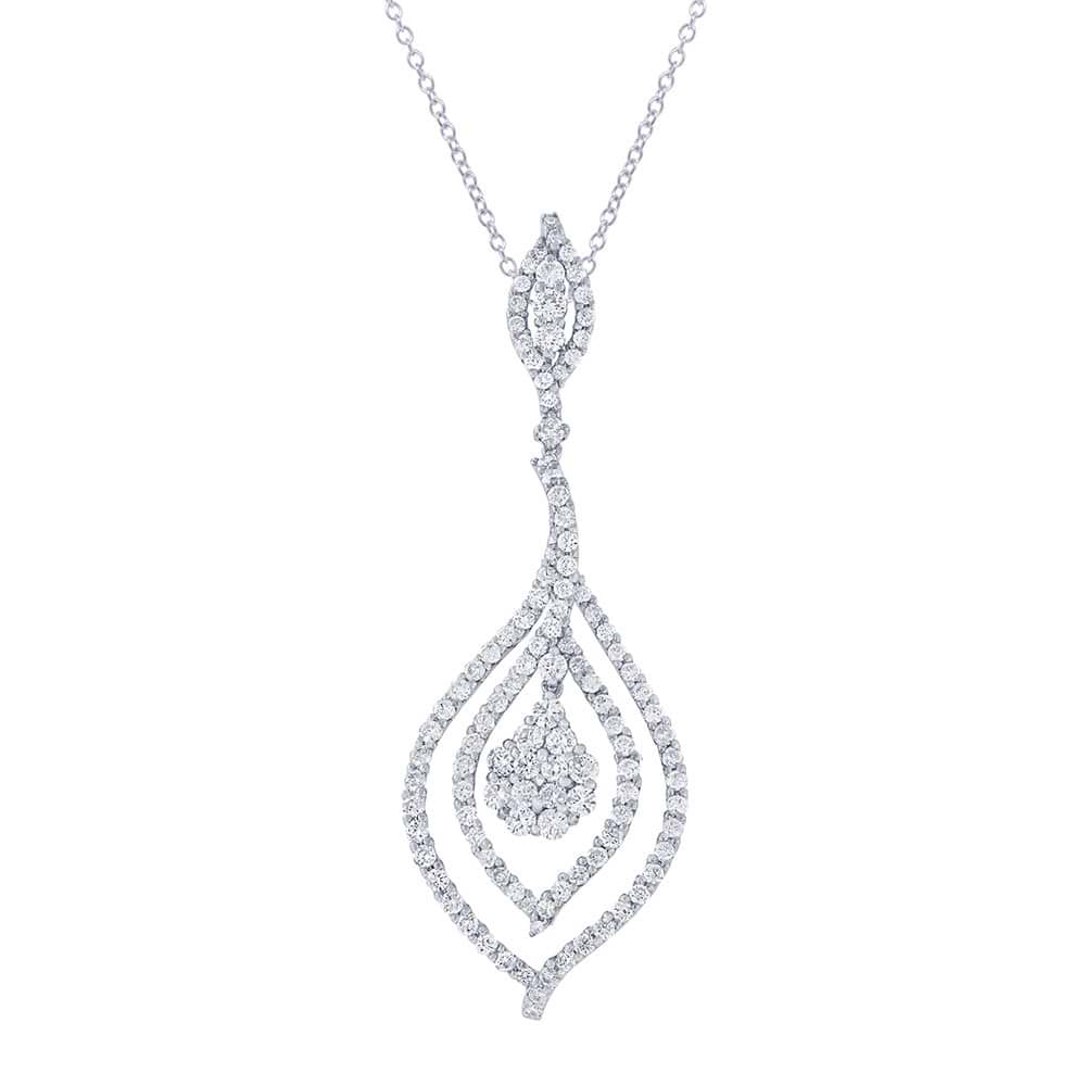 3.03ct 18k White Gold Diamond Pendant Necklace