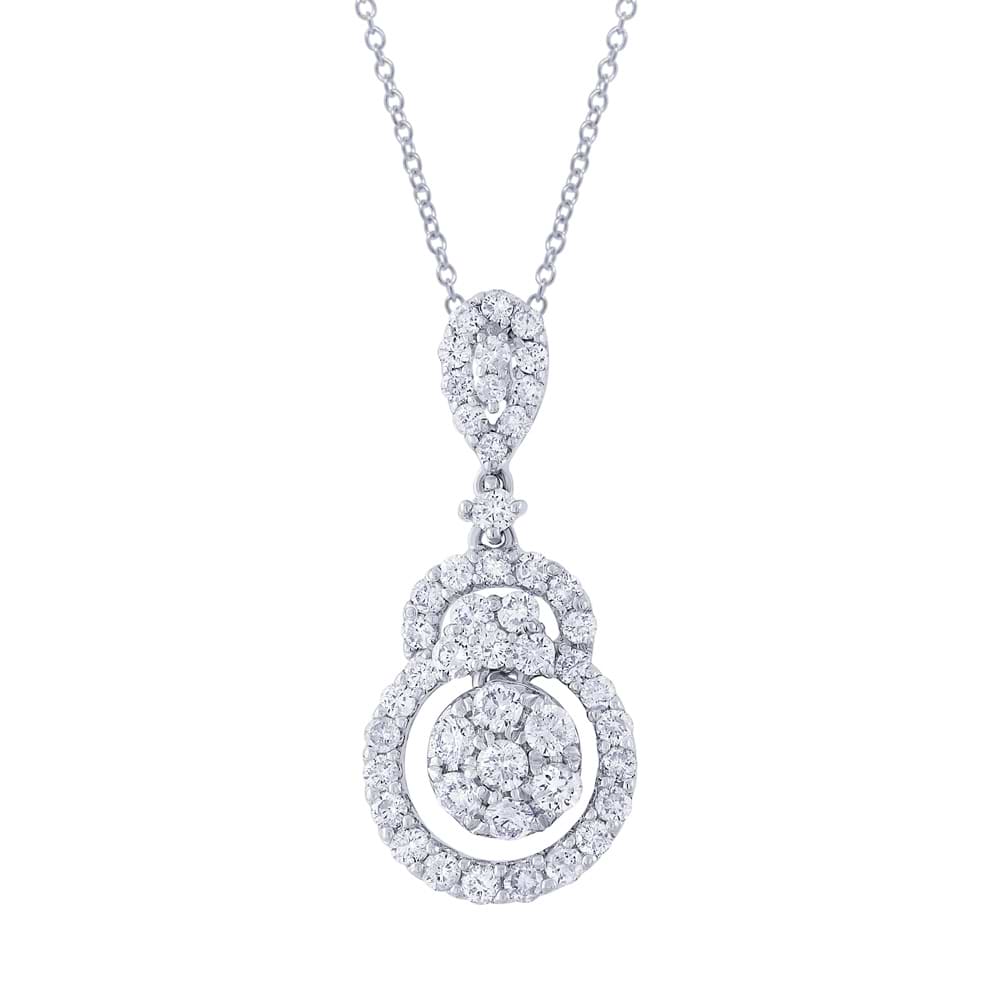 1.04ct 18k White Gold Diamond Pendant Necklace