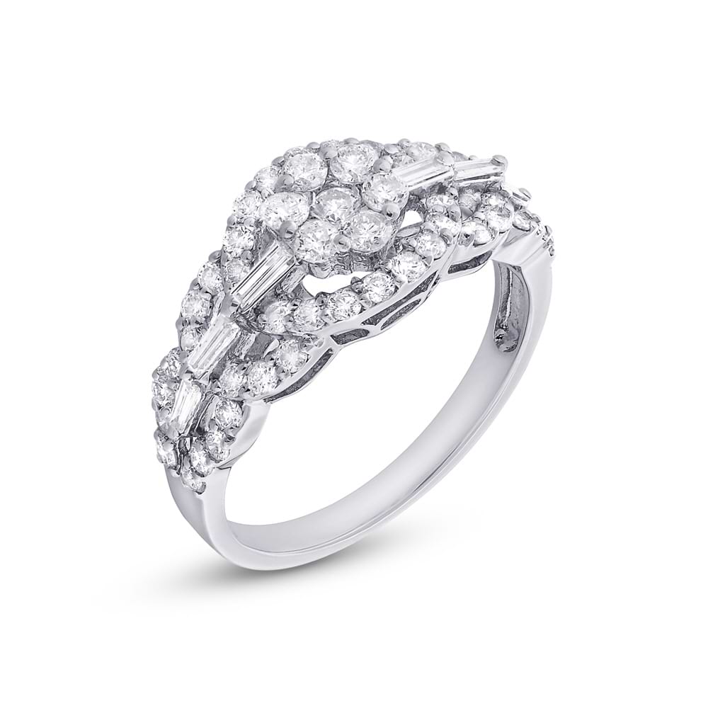 1.08ct 18k White Gold Diamond Lady's Ring