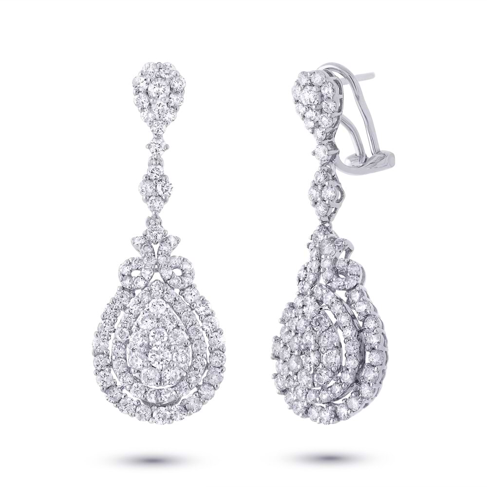 3.47ct 18k White Gold Diamond Earrings