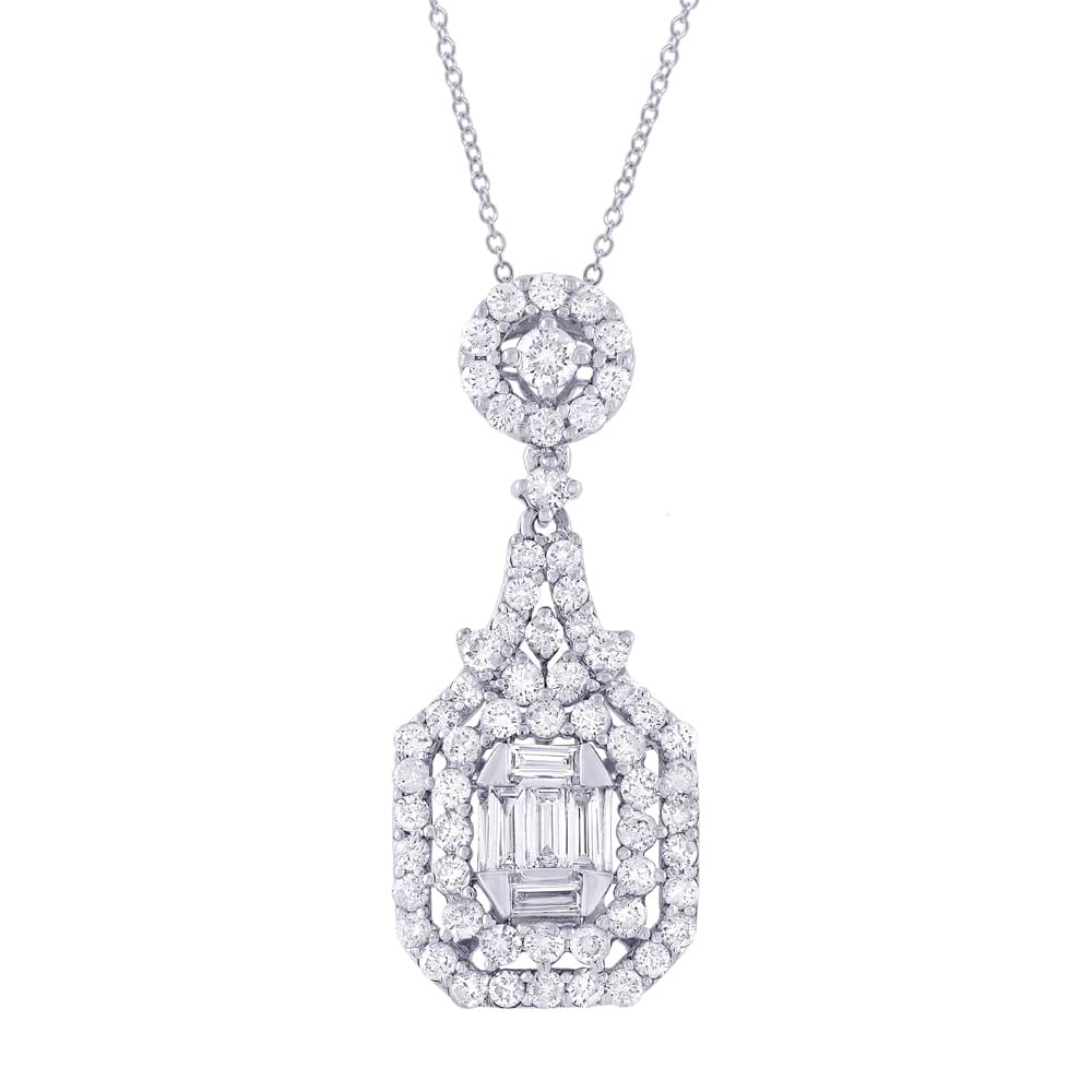 1.50ct 18k White Gold Diamond Pendant Necklace