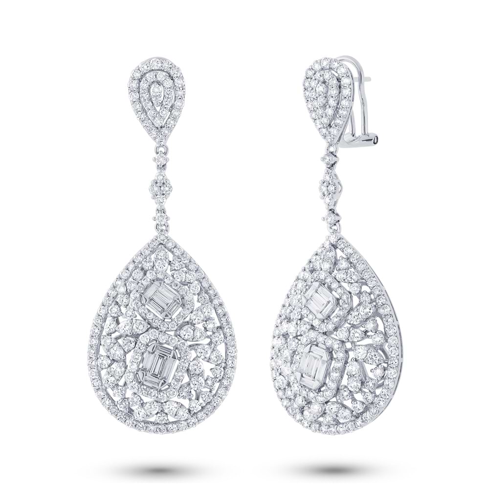 8.29ct 18k White Gold Diamond Earrings