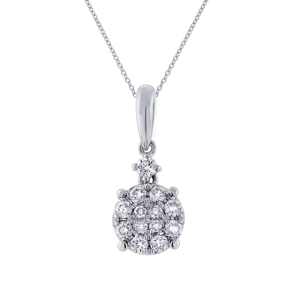 0.26ct 18k White Gold Diamond Pendant Necklace