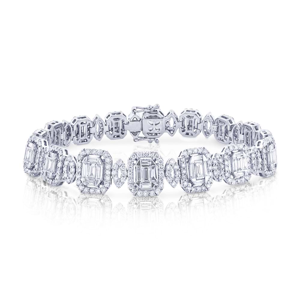 7.01ct 18k White Gold Diamond Lady's Bracelet
