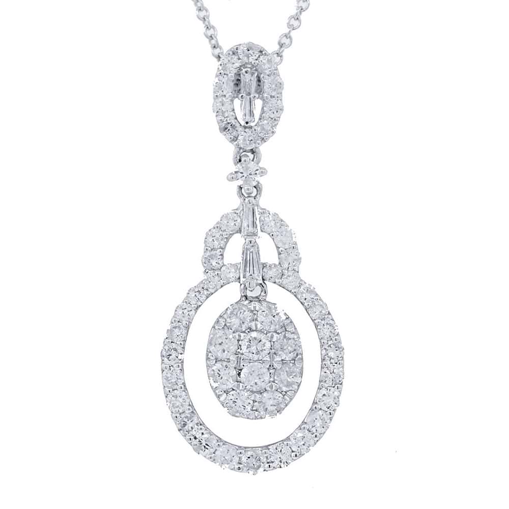 1.20ct 18k White Gold Diamond Pendant Necklace