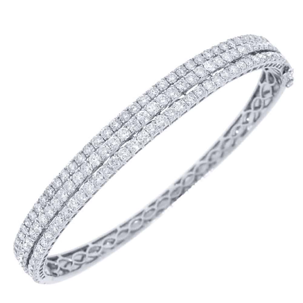 3.86ct 18k White Gold Diamond Bangle Bracelet