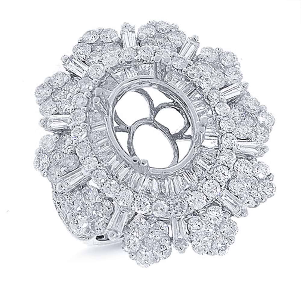 3.70ct 18k White Gold Diamond Semi-mount Ring