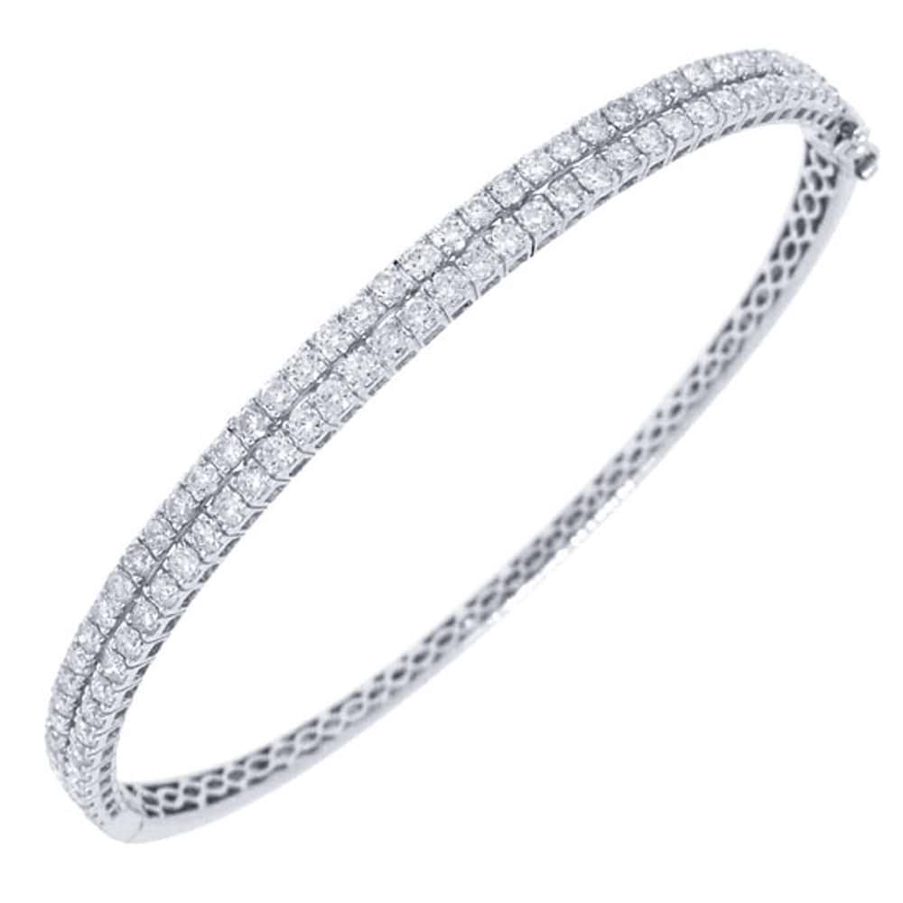 2.09ct 18k White Gold Diamond Bangle Bracelet