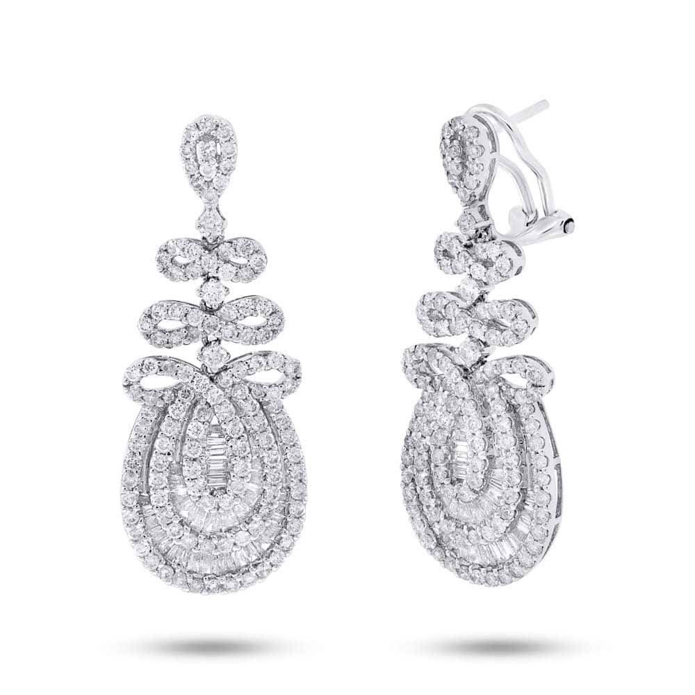 3.82ct 18k White Gold Diamond Earrings