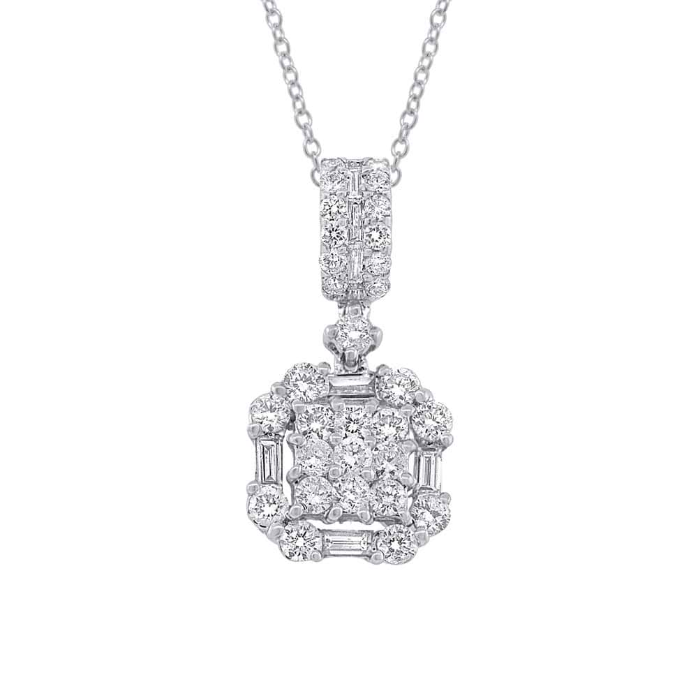 0.85ct 18k White Gold Diamond Pendant Necklace