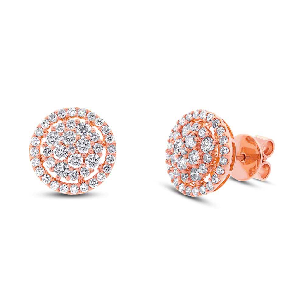 1.37ct 18k Rose Gold Diamond Earrings