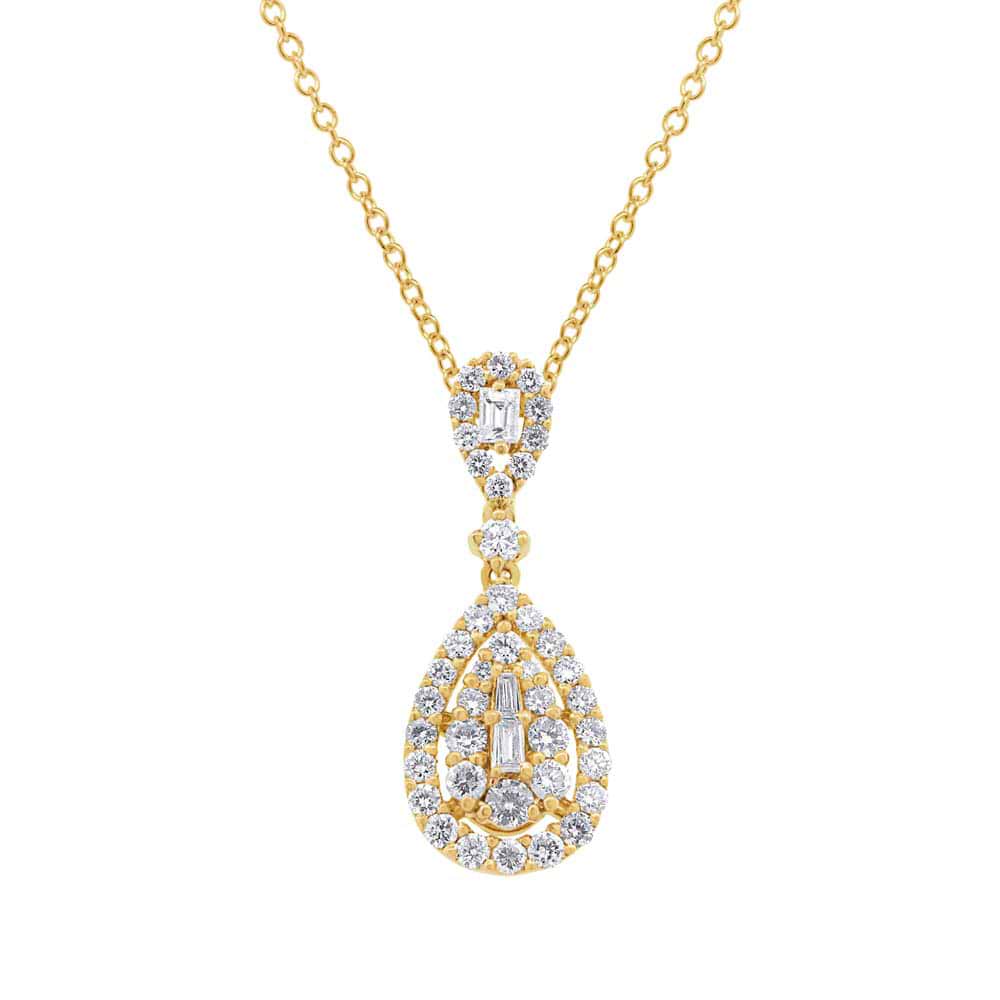 0.78ct 18k Yellow Gold Diamond Pendant Necklace