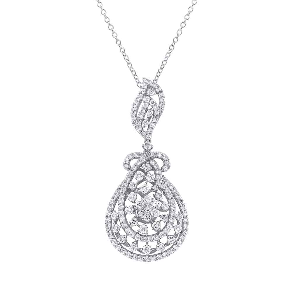 4.57ct 18k White Gold Diamond Pendant Necklace