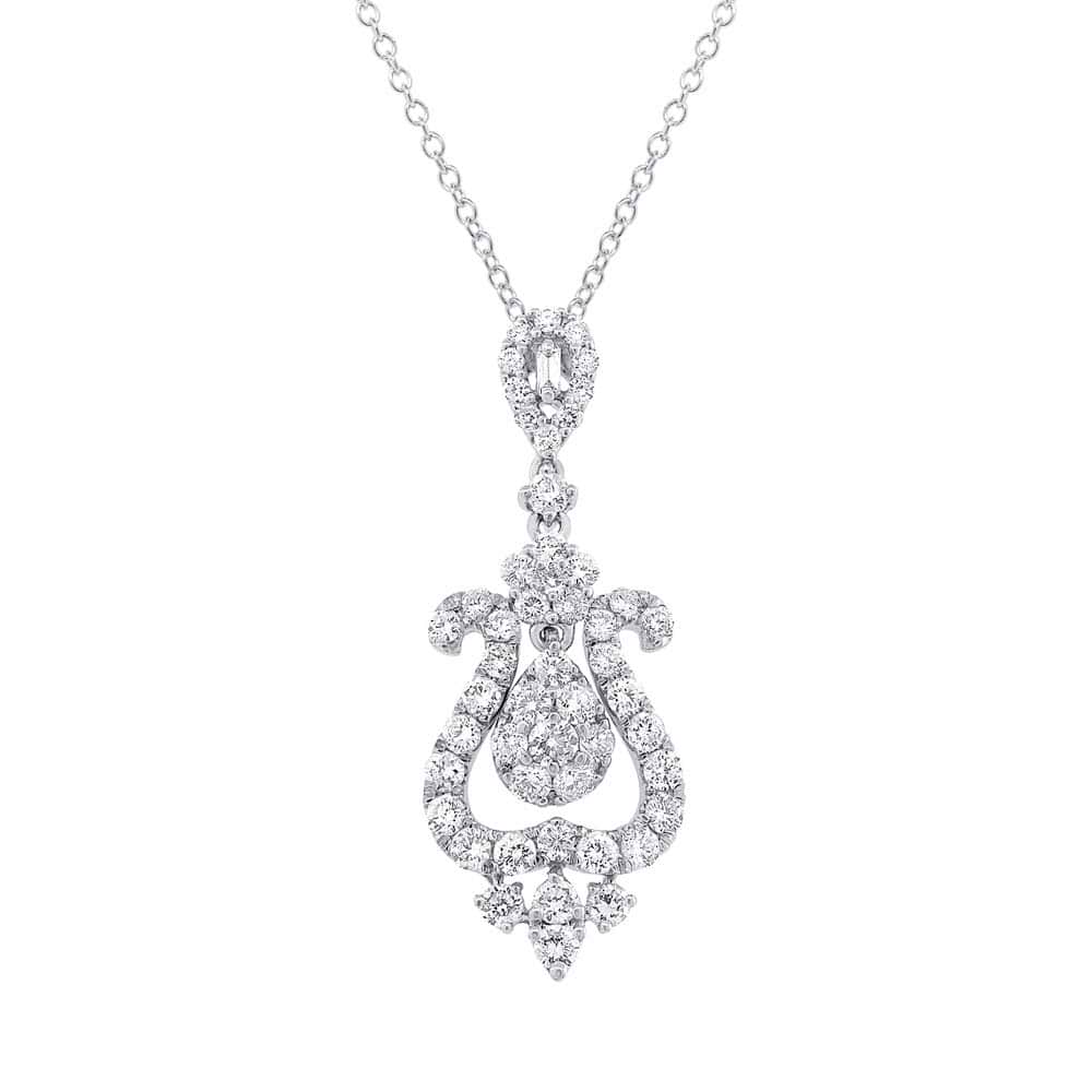1.37ct 18k White Gold Diamond Pendant Necklace