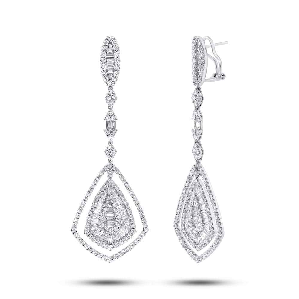 7.66ct 18k White Gold Diamond Earrings