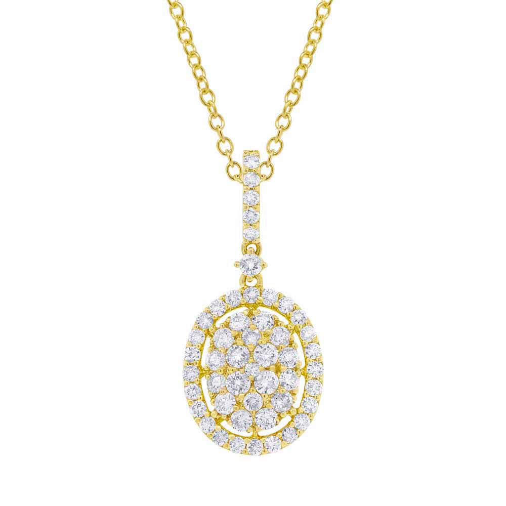 0.98ct 18k Yellow Gold Diamond Pendant Necklace