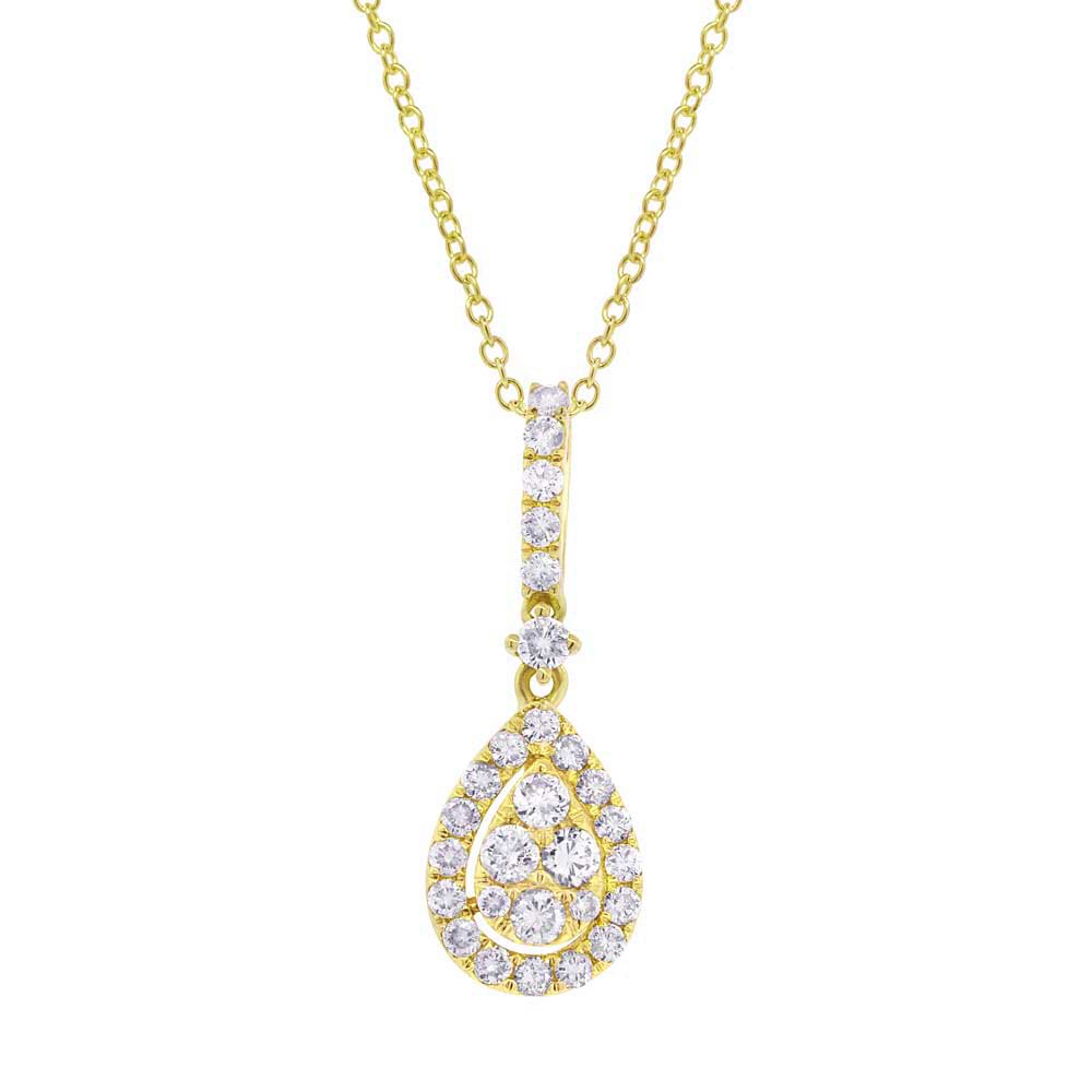 0.52ct 18k Yellow Gold Diamond Pendant Necklace