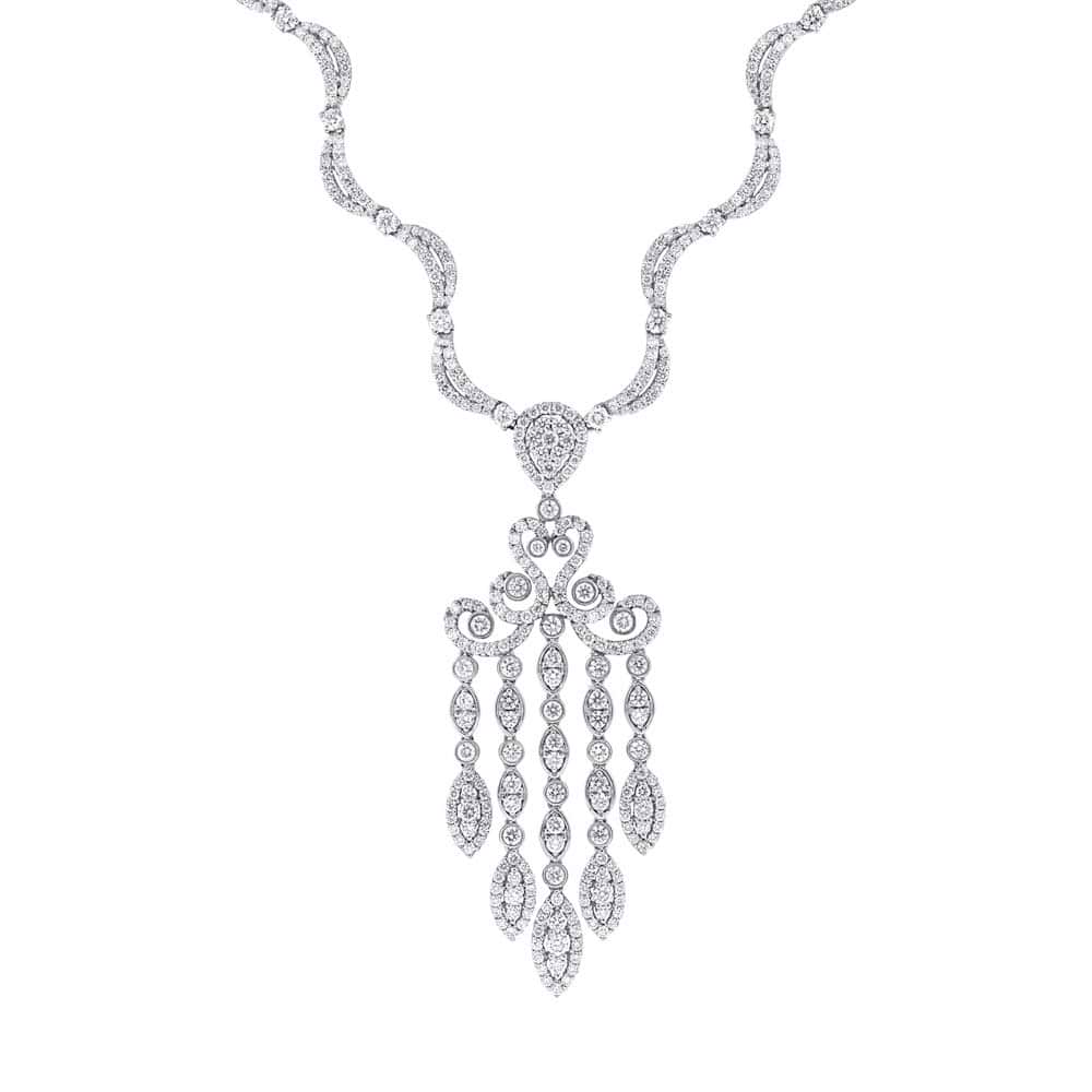13.87ct 18k White Gold Diamond Fancy Necklace