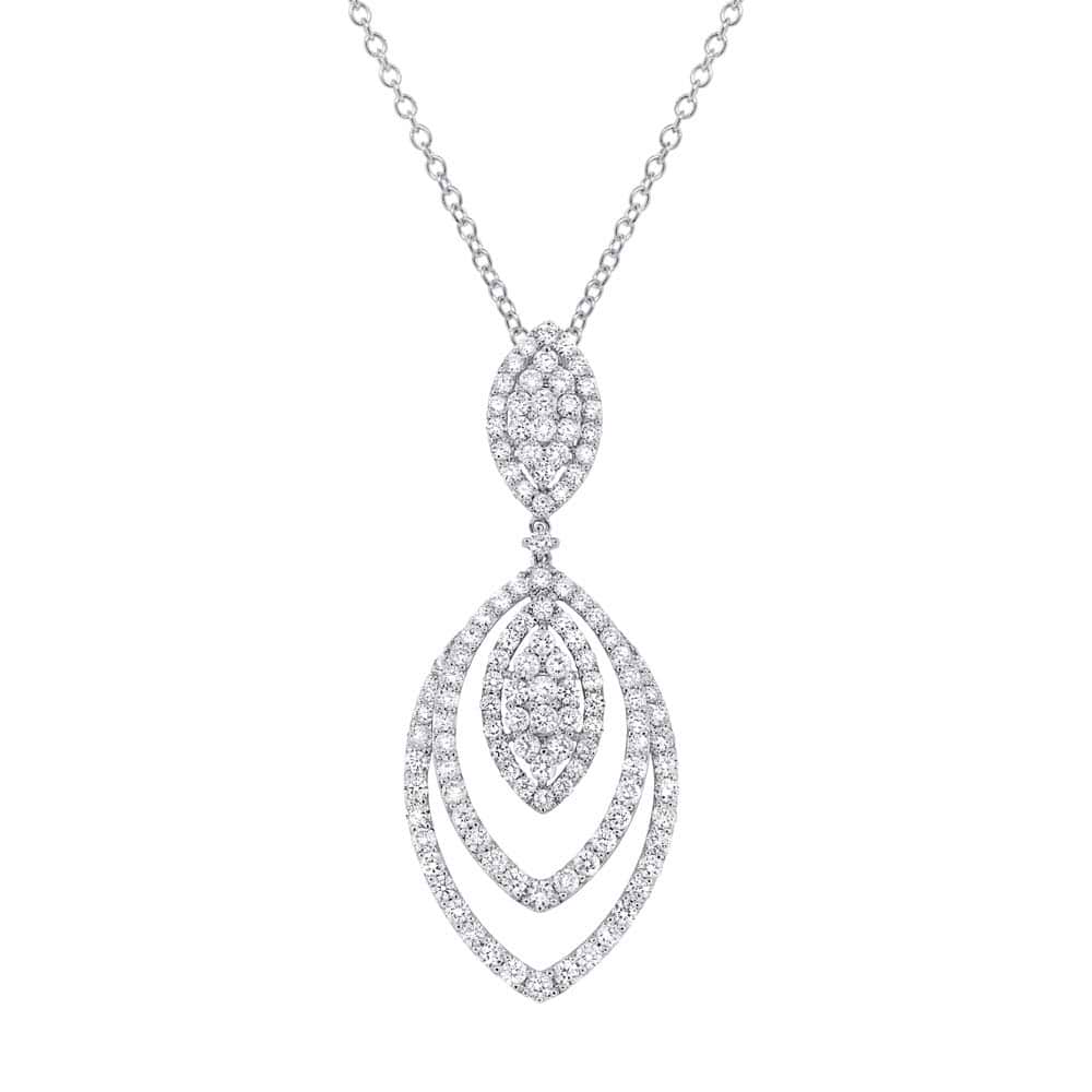 3.90ct 18k White Gold Diamond Pendant Necklace