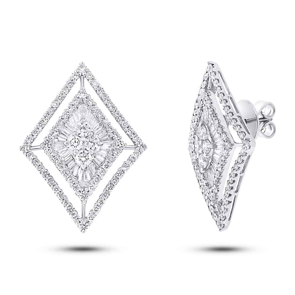 3.20ct 18k White Gold Diamond Earrings
