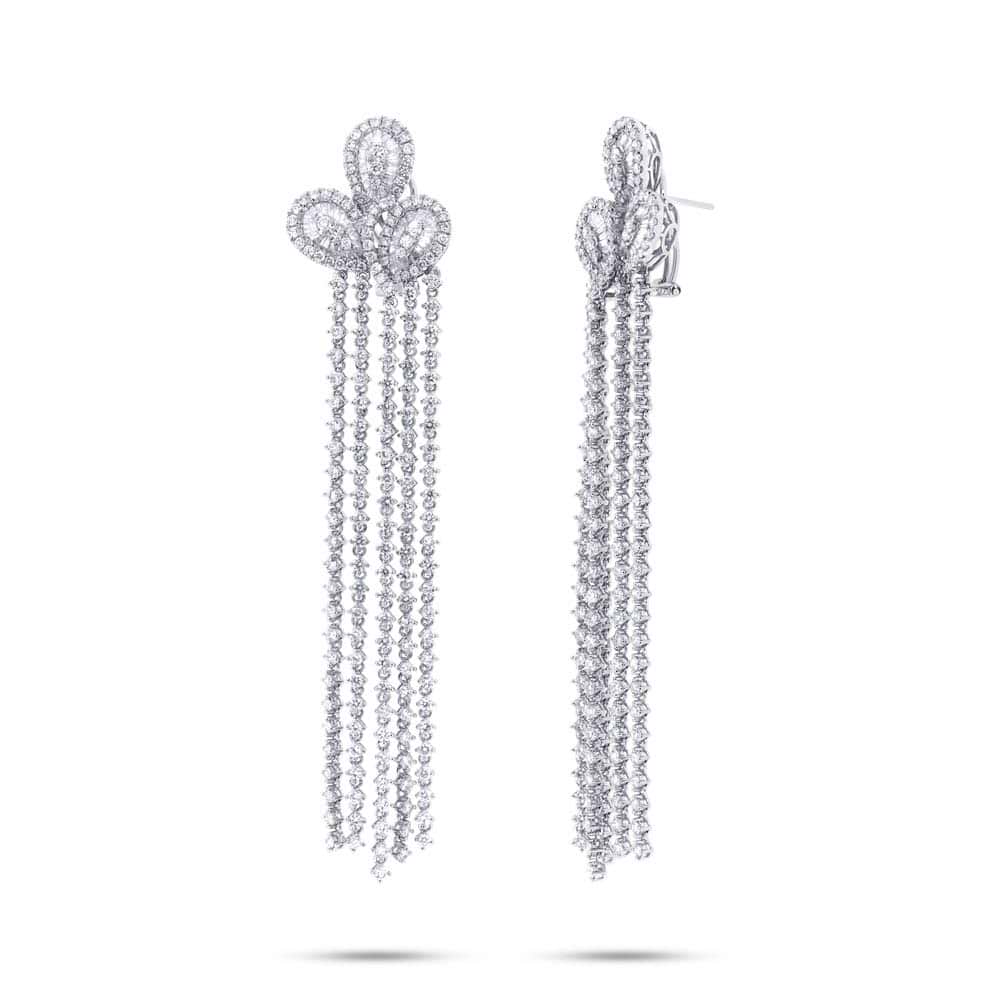 11.27ct 18k White Gold Diamond Chandelier Earrings