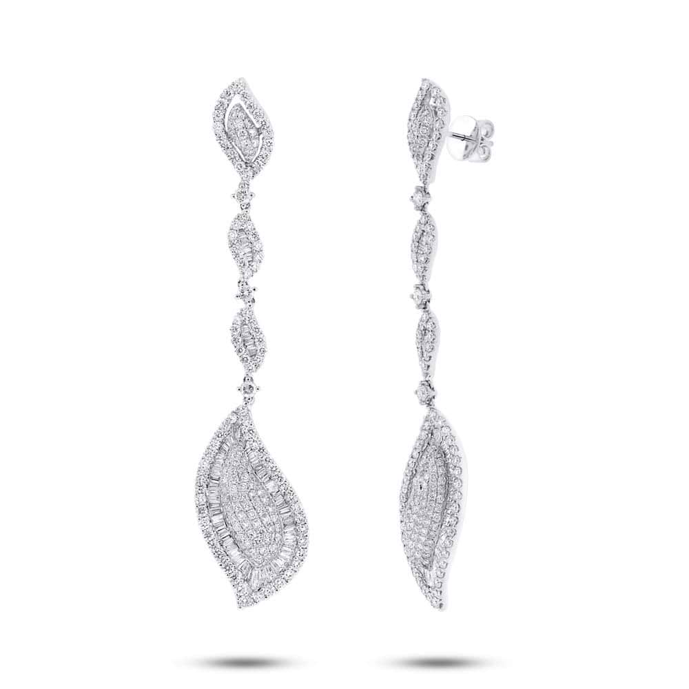6.18ct 18k White Gold Diamond Earrings