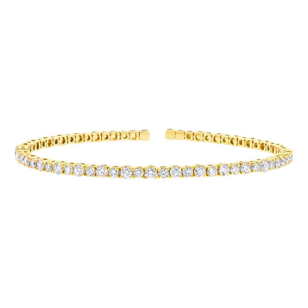 3.39ct 14k Yellow Gold Diamond Bangle Bracelet