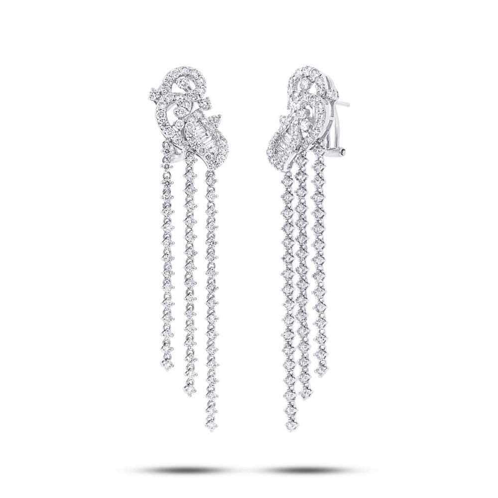 4.78ct 18k White Gold Diamond Chandelier Earrings