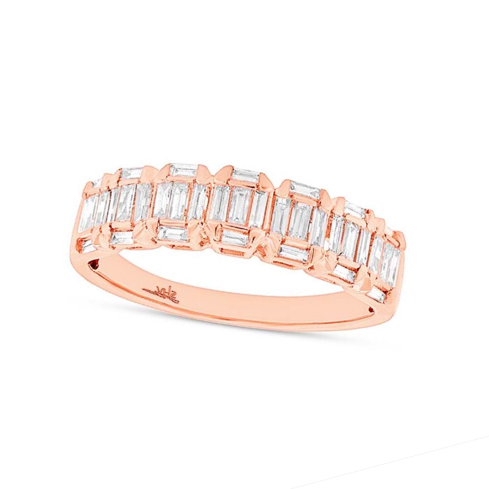 0.53ct 14k Rose Gold Diamond Baguette Lady's Band
